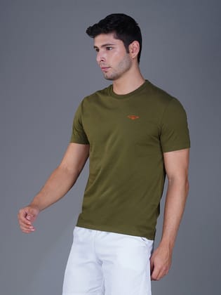 Men's Casual Cotton Jersey Tee Olive