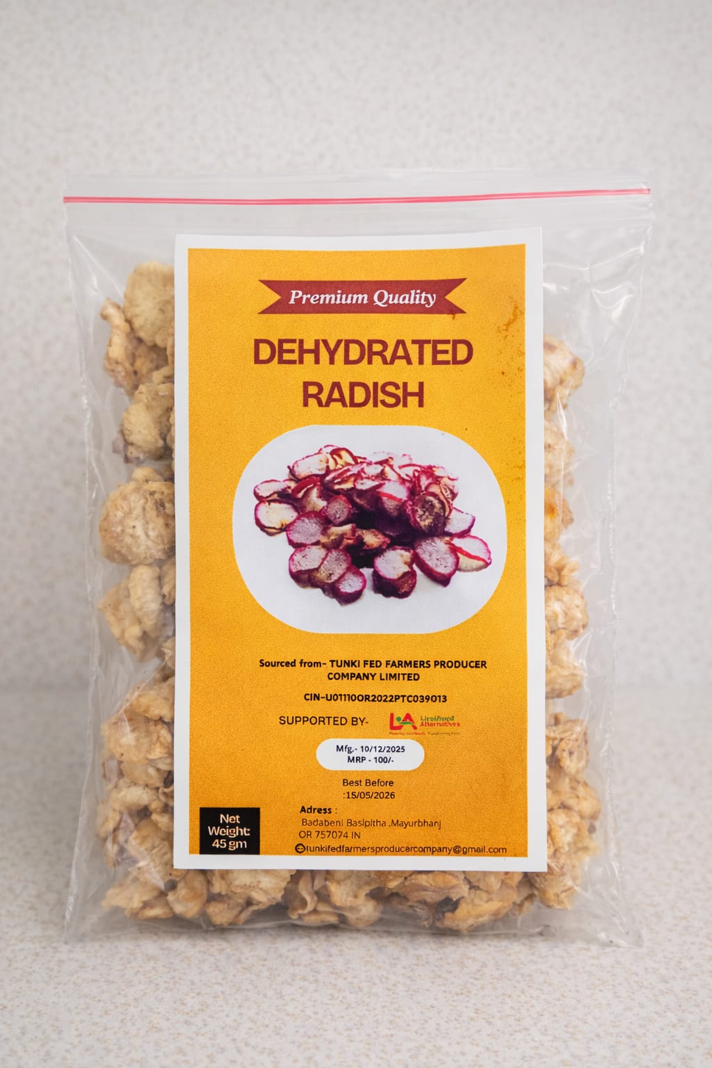 Premium Quality Dehydrated Radish - 45gm Pack
