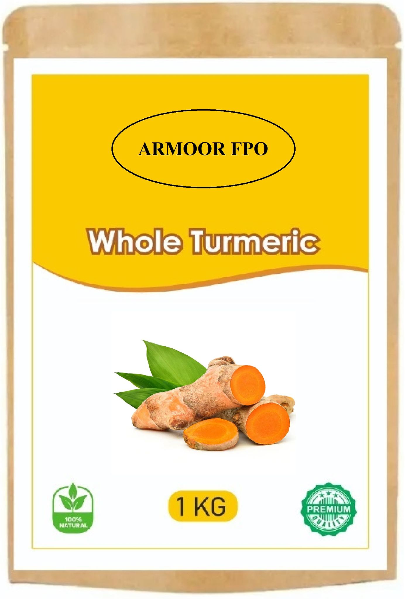 ARMOOR FPO 100% Natural Whole Turmeric, Premium Quality - 1 KG