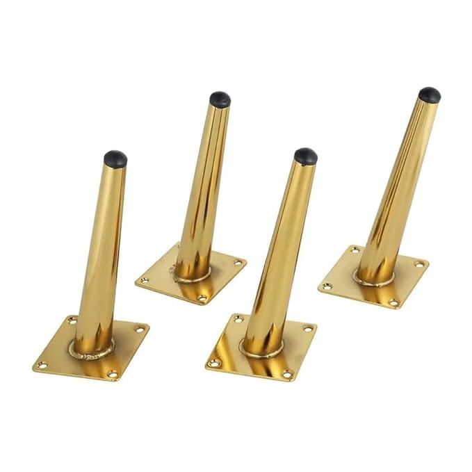 Elegance Times Engineering PVD 100% Sofa Leg 6 INCHES Golden Glossy Finish Heavy Model Cone Shape Design Sofa Leg Set of 4 (6 INCHES)