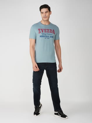 Men’s Branded 100% Cotton Jersey T-Shirt Blue