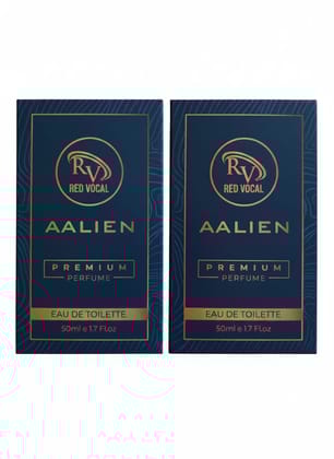 Red Vocal Aalien Premium Perfume Eau De Toilette 50ml – Long Lasting Unisex with Woody Amber Notes Set of 2