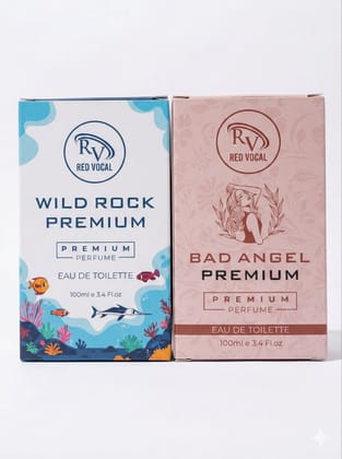 Red Vocal Wild Rock Premium For Men & Bad Angel Premium Perfume Set For Women | Long-Lasting Eau De Toilette | 2 x 100ml