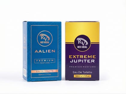 Red Vocal Aalien For Unisex & Extreme Jupiter Premium Perfume For Women Combo | Eau De Toilette | 2 x 50ml