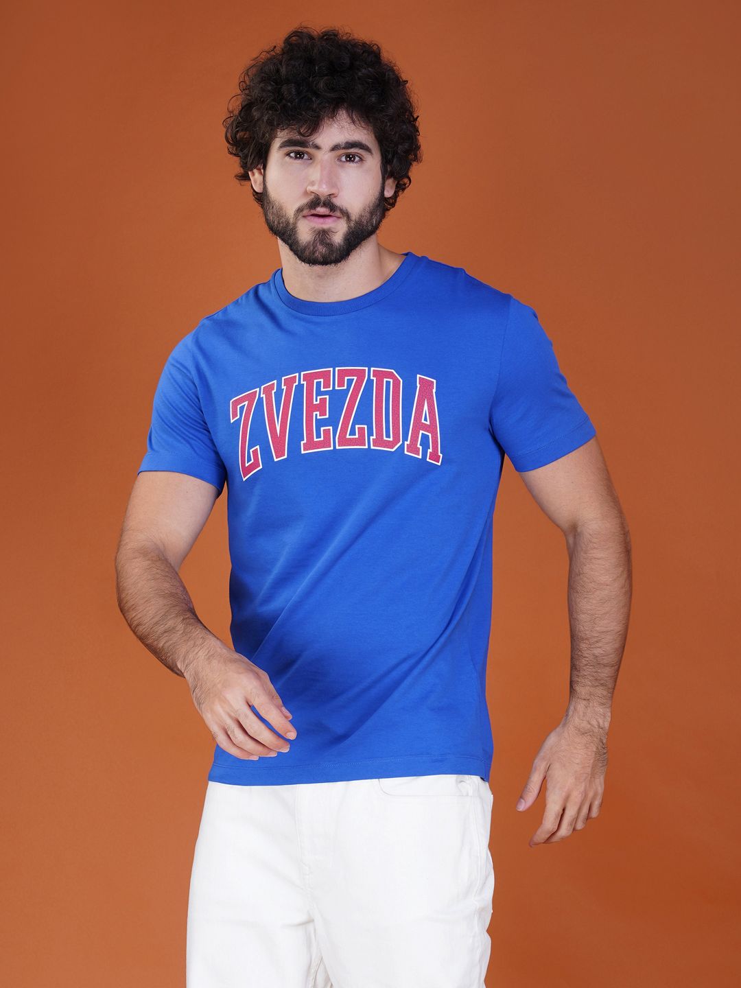 Premium Branded Men’s Cotton Tee-Blue