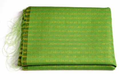 Light Green Gold Zari Butta Unstitched Blouse Piece | 1 Meter Jacquard Silk Fabric for Saree Blouse