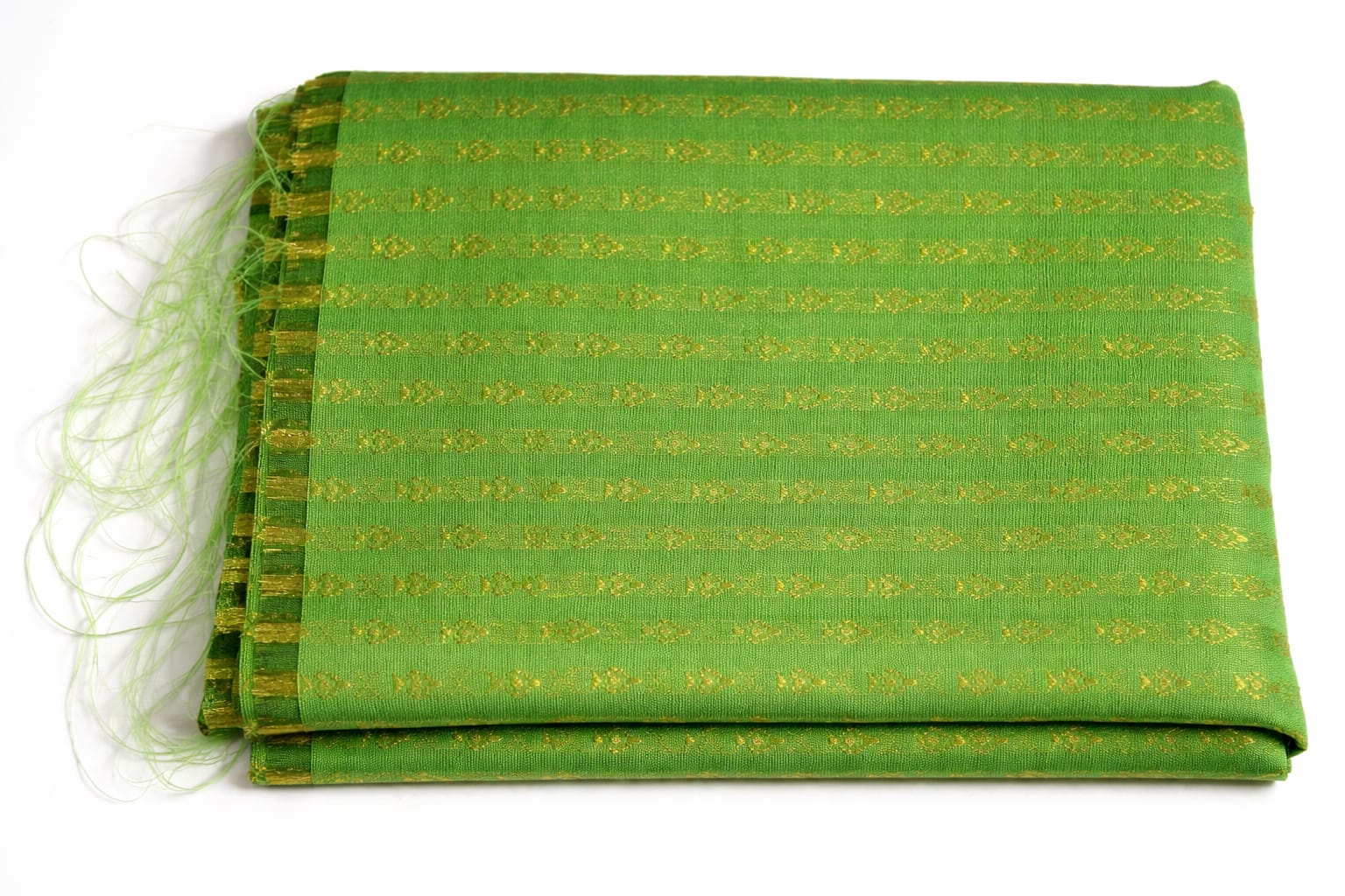 Light Green Gold Zari Butta Unstitched Blouse Piece | 1 Meter Jacquard Silk Fabric for Saree Blouse