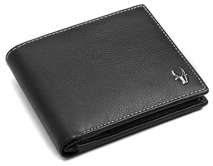 WildHorn RFID Protected Leather Wallet for Men (Black)