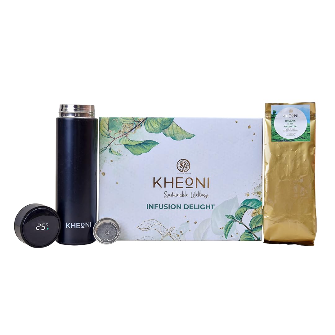 Infusion Delight - Temperature Bottle Vacuum Flask with Organic Mint Green Tea