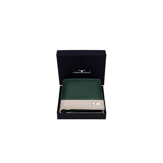 URBAN FOREST Seattle Green/Sand Leather Wallet for Men