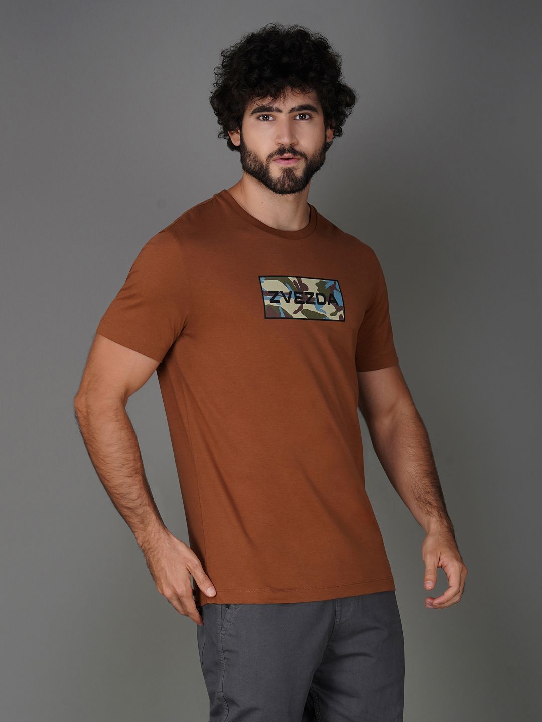 Zvezda Original Men's Cotton Jersey Tee - Euro Fit-Brown