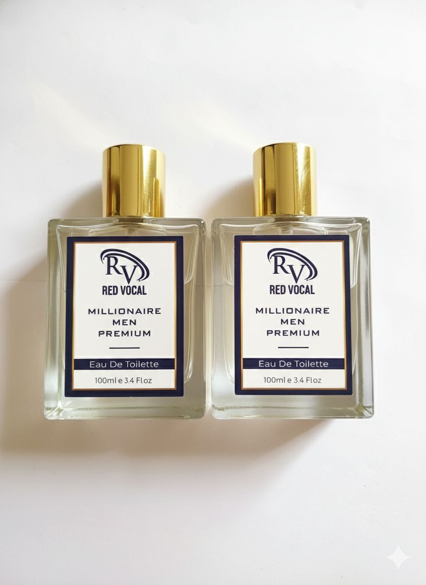 Red Vocal Millionaire Men Luxury Eau De Toilette – 100ml (Set of 2), Bold, Refined & Long-Lasting Fragrance
