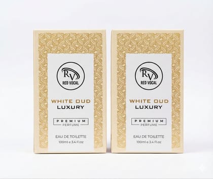 Red Vocal White Oud Luxury Eau De Toilette – Unisex 100ml (Set of 2), Rich, Bold & Long-Lasting Fragrance