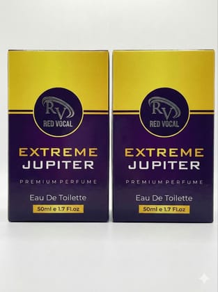 Red Vocal Extreme Jupiter Luxury Eau De Toilette – Women’s 50ml (Set of 2), Bold, Fruity Floral & Long-Lasting Fragrance