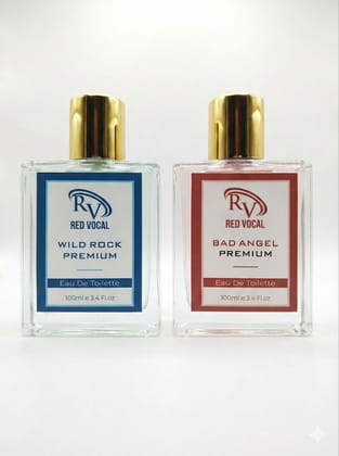 Red Vocal Wild Rock & Bad Angel Premium Eau De Toilette Set – 2 x 100ml, Long-Lasting Masculine & Feminine Fragrances