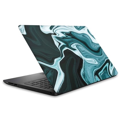 Abstract Marble Teal & Black Laptop Skin for Scratch Protection