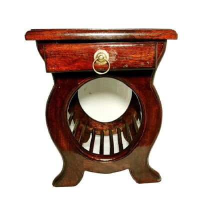 Dark Brown Wooden Bedside Table with Storage Drawer Dark Brown Wooden Bedside Table with Storage Drawer