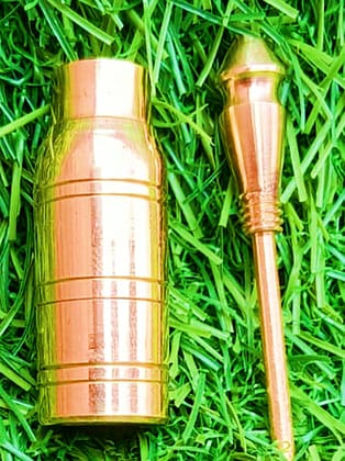 Mii Art Brass Surmedani With Funnel/Kuppi And Surma Use In Eye's Makeup [Size-7-cm] Pack Of-1 Funnel, 2 Surma Packed,1 Brass Surmedani