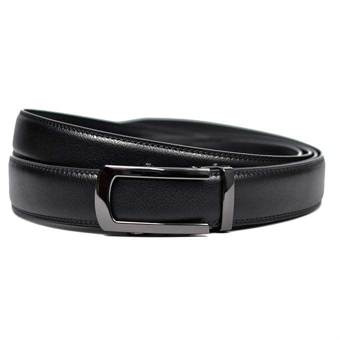 WildHorn Men's Genuine Leather Belt for Men| Premium Auto-Lock Buckle | Adjustable up to 48” (Premium Black)