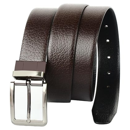 CREATURE Men's Genuine Leather Black & Brown Reversible Belt (Black & Brown)