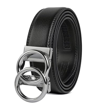 Contacts Men's Genuine Leather Ratchet Belt | Automatic Buckle with Dual Ring Design