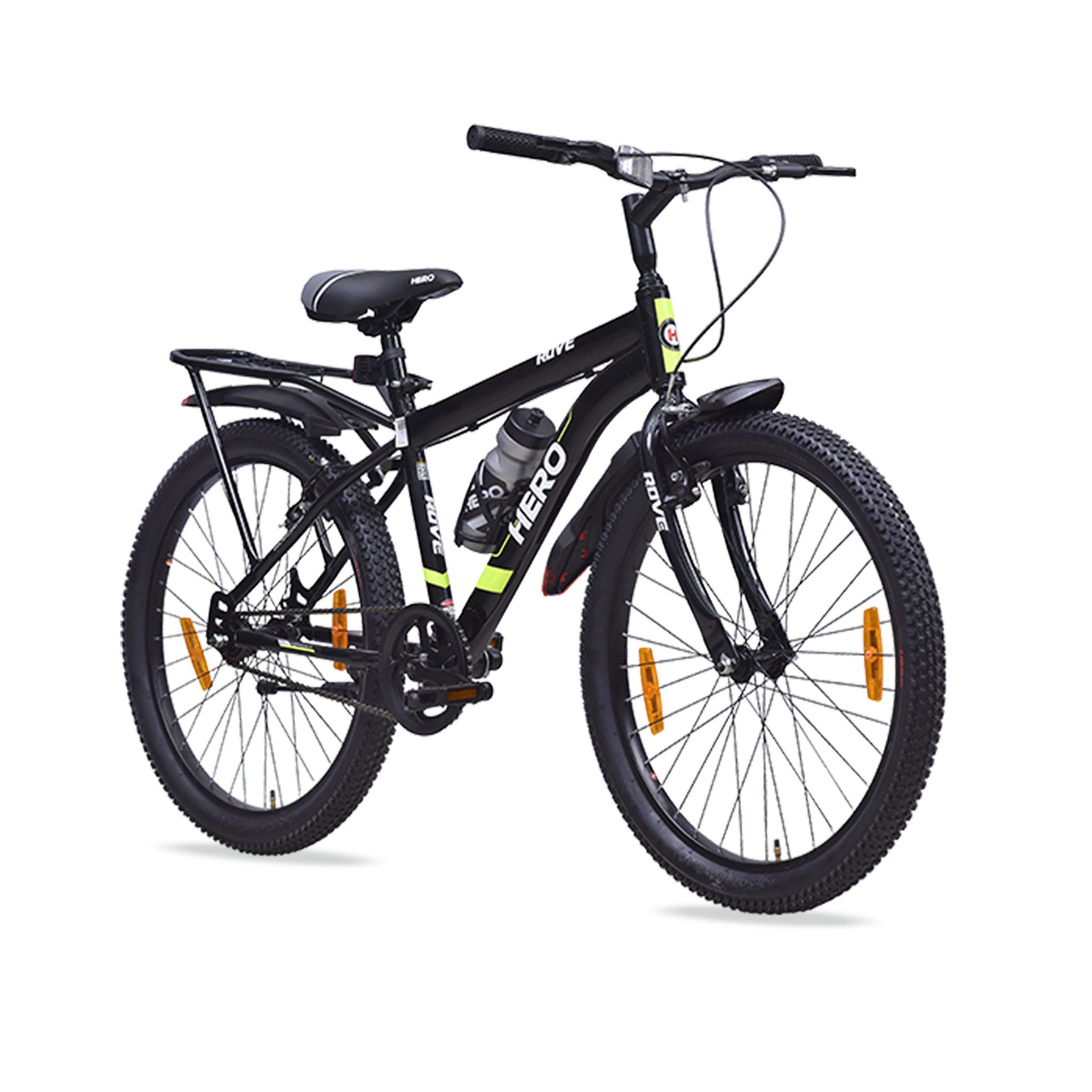 HERO Rove IC 24 T (inch) Mountain Cycle (Single Speed, Black, Green, Rigid)