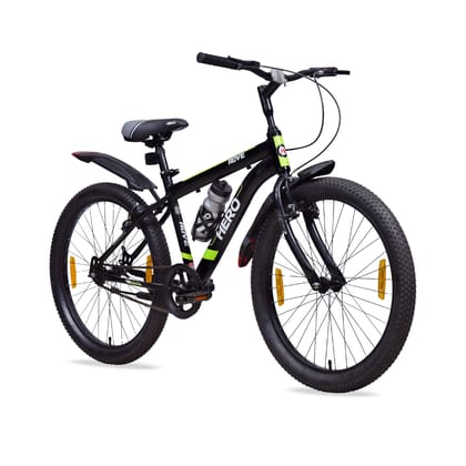 HERO ROVE 24 T (inch) Mountain Cycle (Single Speed, Black, Green, Rigid)