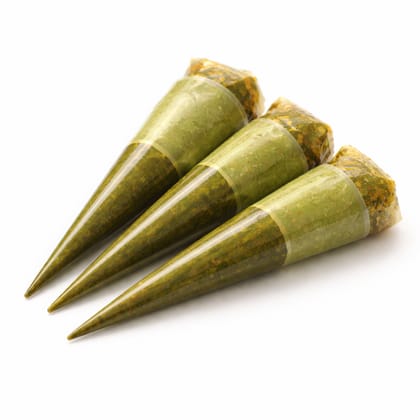 Natural Henna Cones for Body Art & Temporary Tattoos - Set of 3