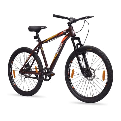 HERO Riot Brown 26 T (inch) Mountain Cycle (Single Speed, Brown, Only Front Suspension)