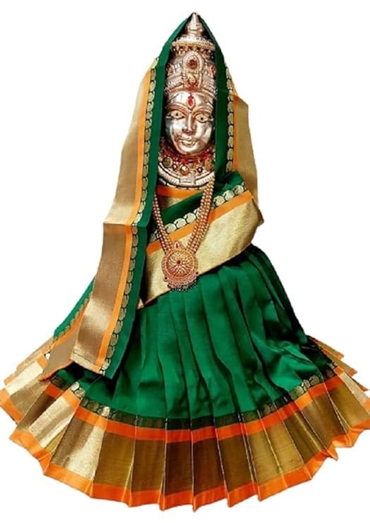 Divine Green & Gold Silk Deity Dress for Idols