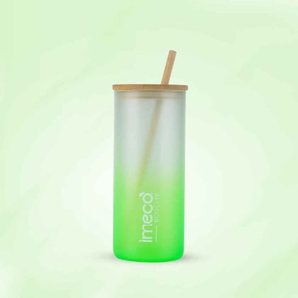 IMECO ECO LYTE Gradient Glass Sipper with Straw (Green, 600 ml) | Durable Borosilicate Glass | Stylish Hydration & Daily Use IMECO ECO LYTE Gradient Glass Sipper with Straw (Green, 600 ml) | Durable Borosilicate Glass | Stylish Hydration & Daily Use