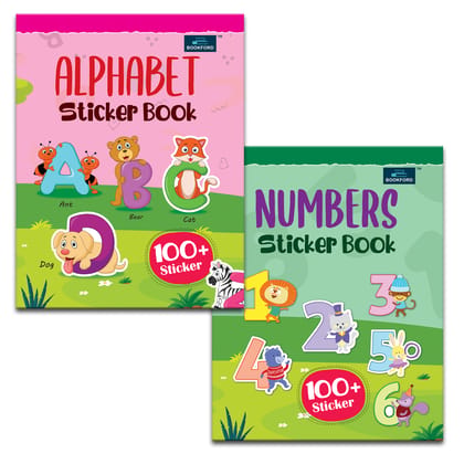 Alphabet And Numbers Sticker Book For Kids Set Of 2