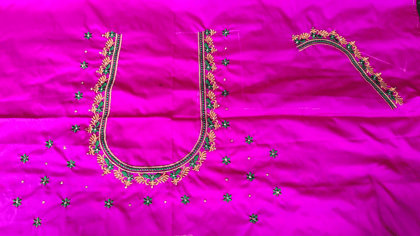 Beautifully Embroidered Magenta Blouse Fabric Beautifully Embroidered Magenta Blouse Fabric