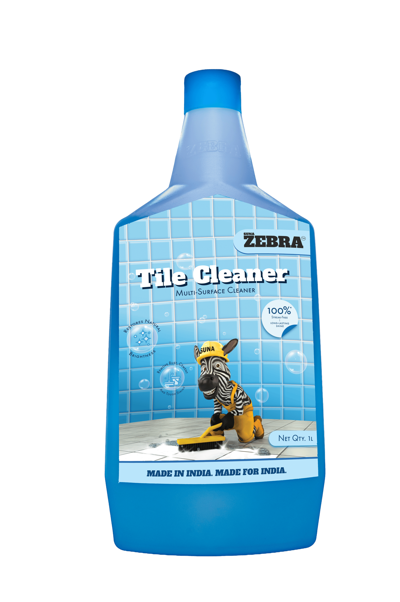 SUNA ZEBRA Tile Cleaner – Powerful Floor & Bathroom Tile Cleaning Liquid | 1000ML