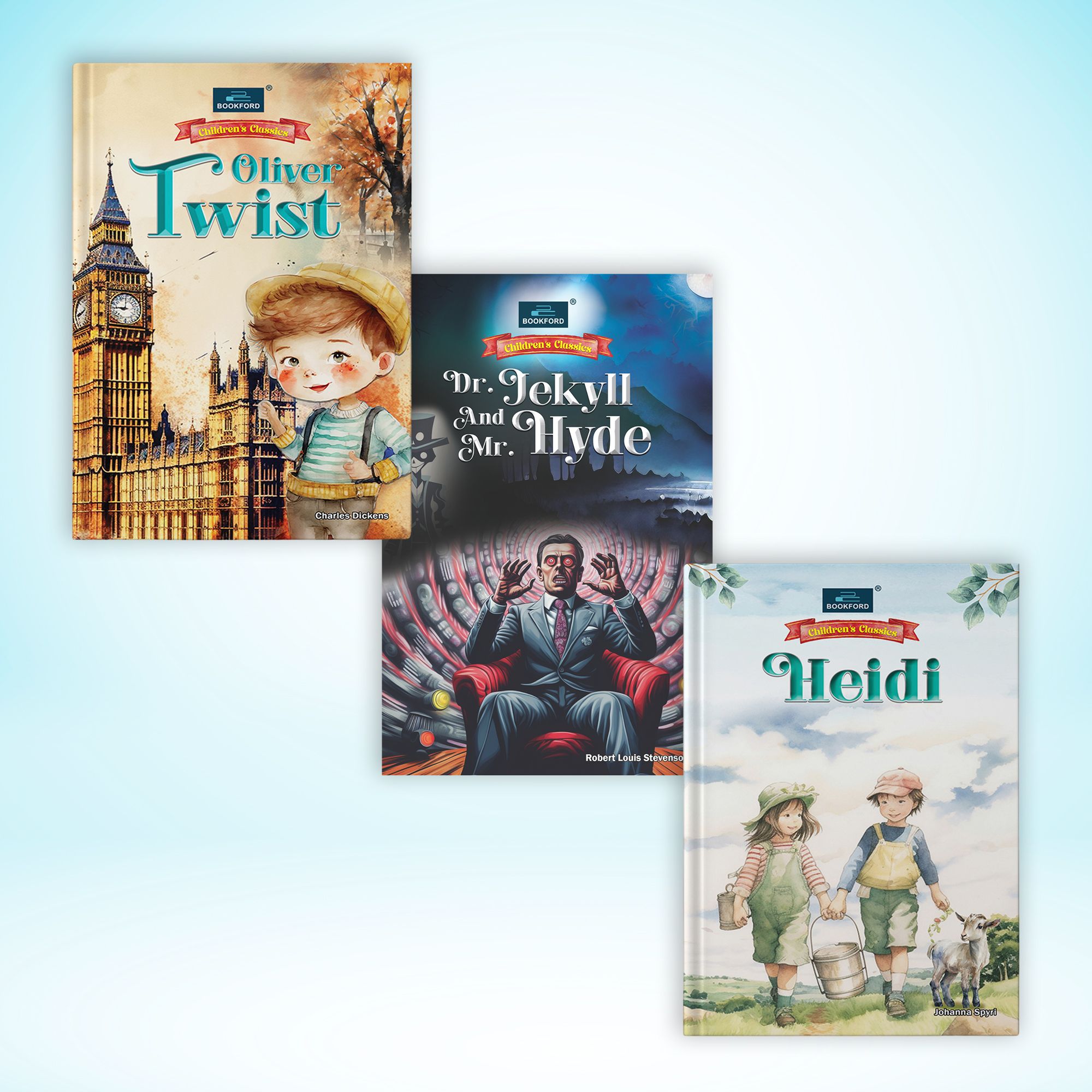 Illustrated Novel Collection (Set of 3) – Oliver Twist, Heidi & Dr. Jekyll and Mr. Hyde