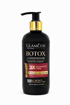 Glamcos Professional Botox Conditioner with Shea Butter & Vitamin B5 – 3X Advanced Care for Dry, Frizzy & Chemically Treated Hair (300 ml)