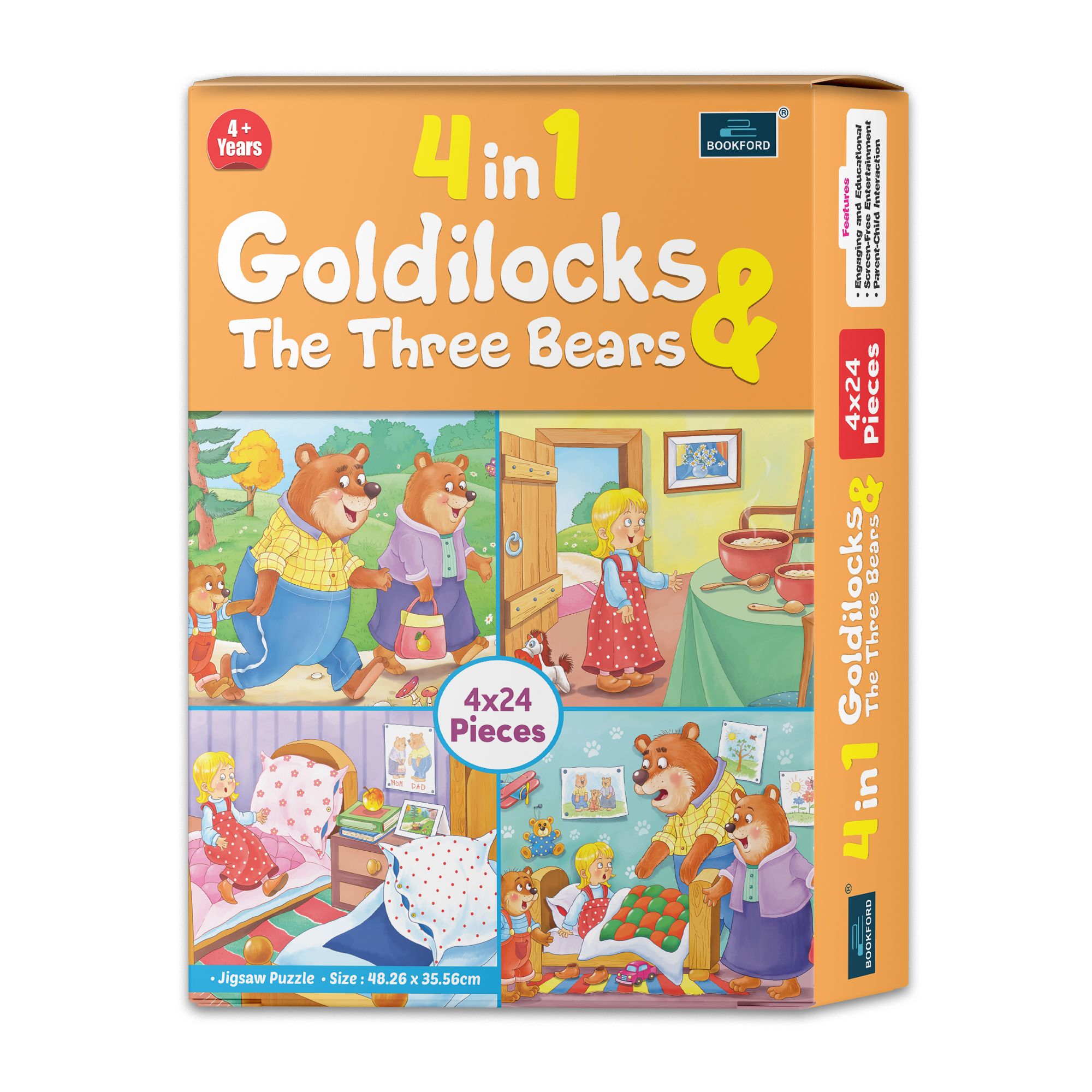  4 In 1 Goldilocks And Three Bear Jigsaw Puzzle - 96 Pieces