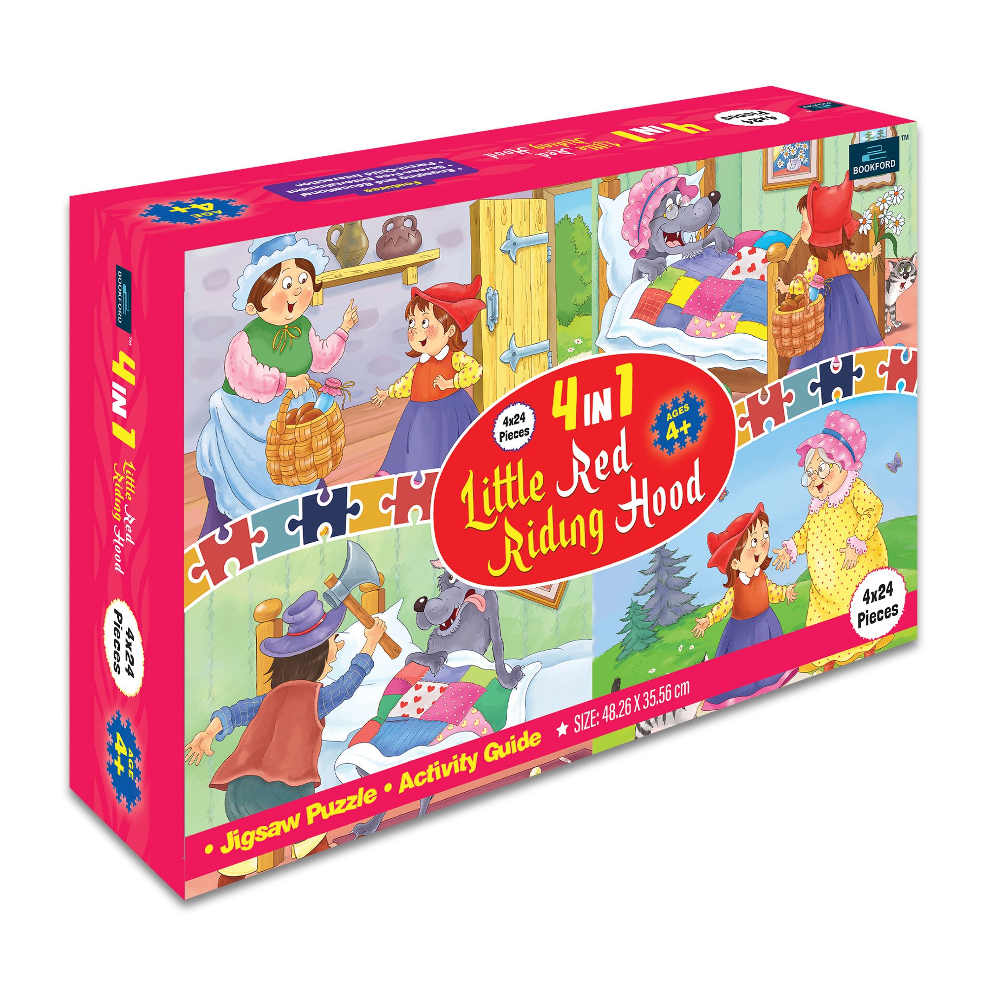  4 In 1 Little Red Riding Hood Jigsaw Puzzle - 96 Pieces