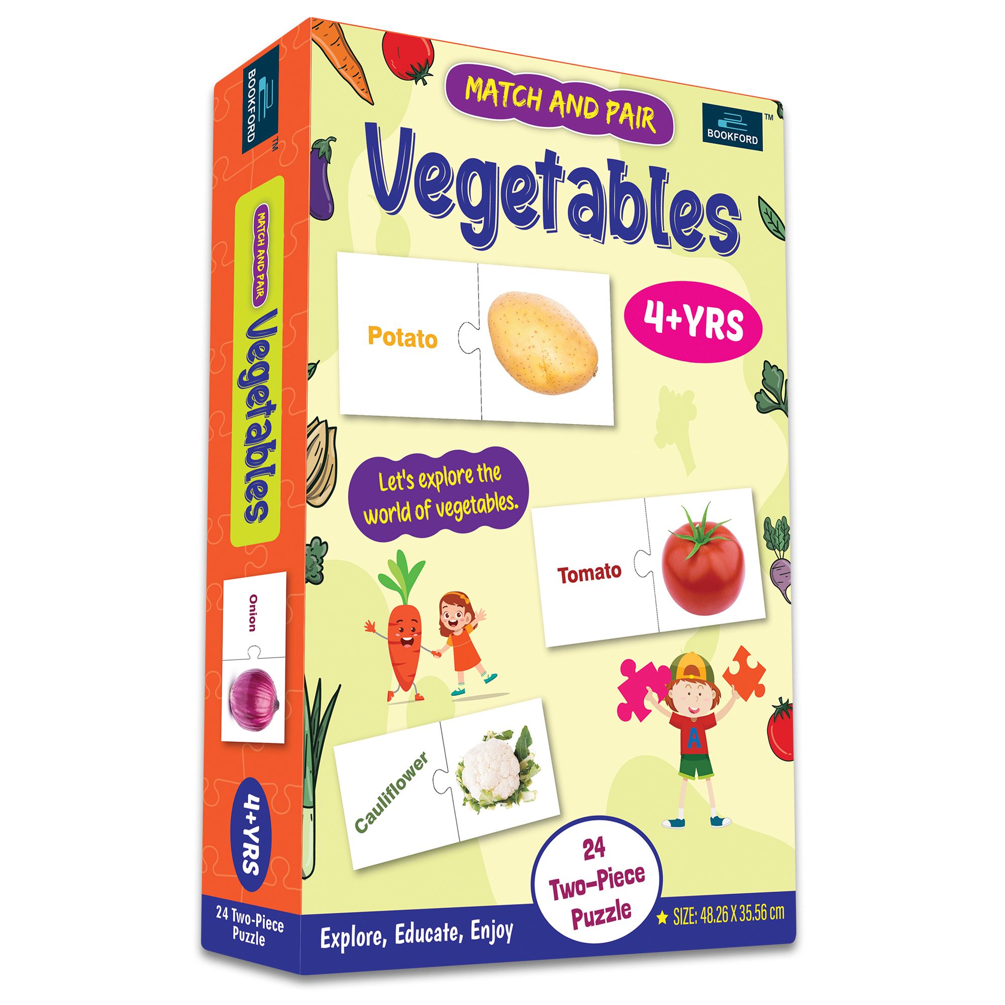  Match & Pair - Vegetable Jigsaw Puzzle - 48 Pieces