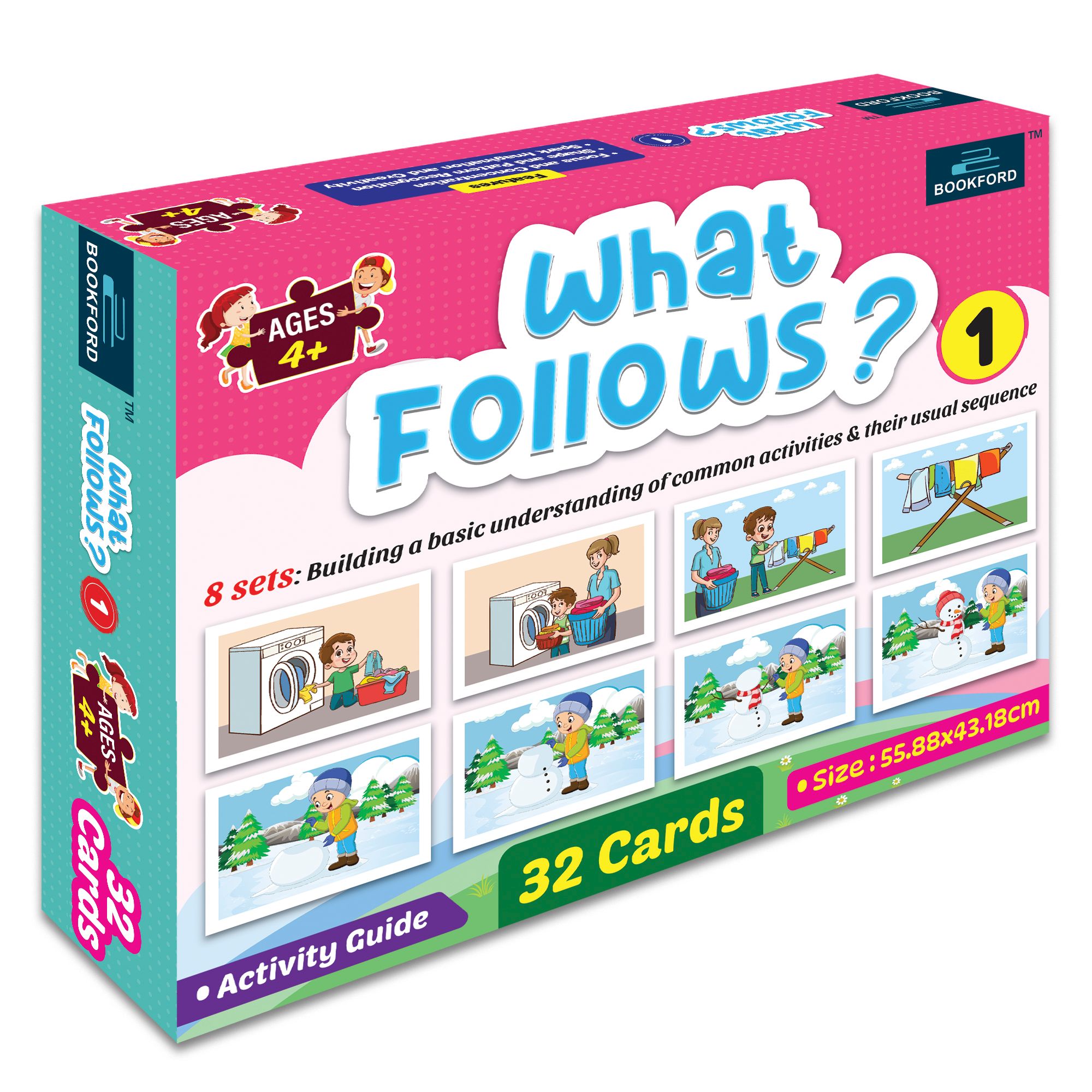 Bookford What Follows Cards Puzzle - 32 Pieces
