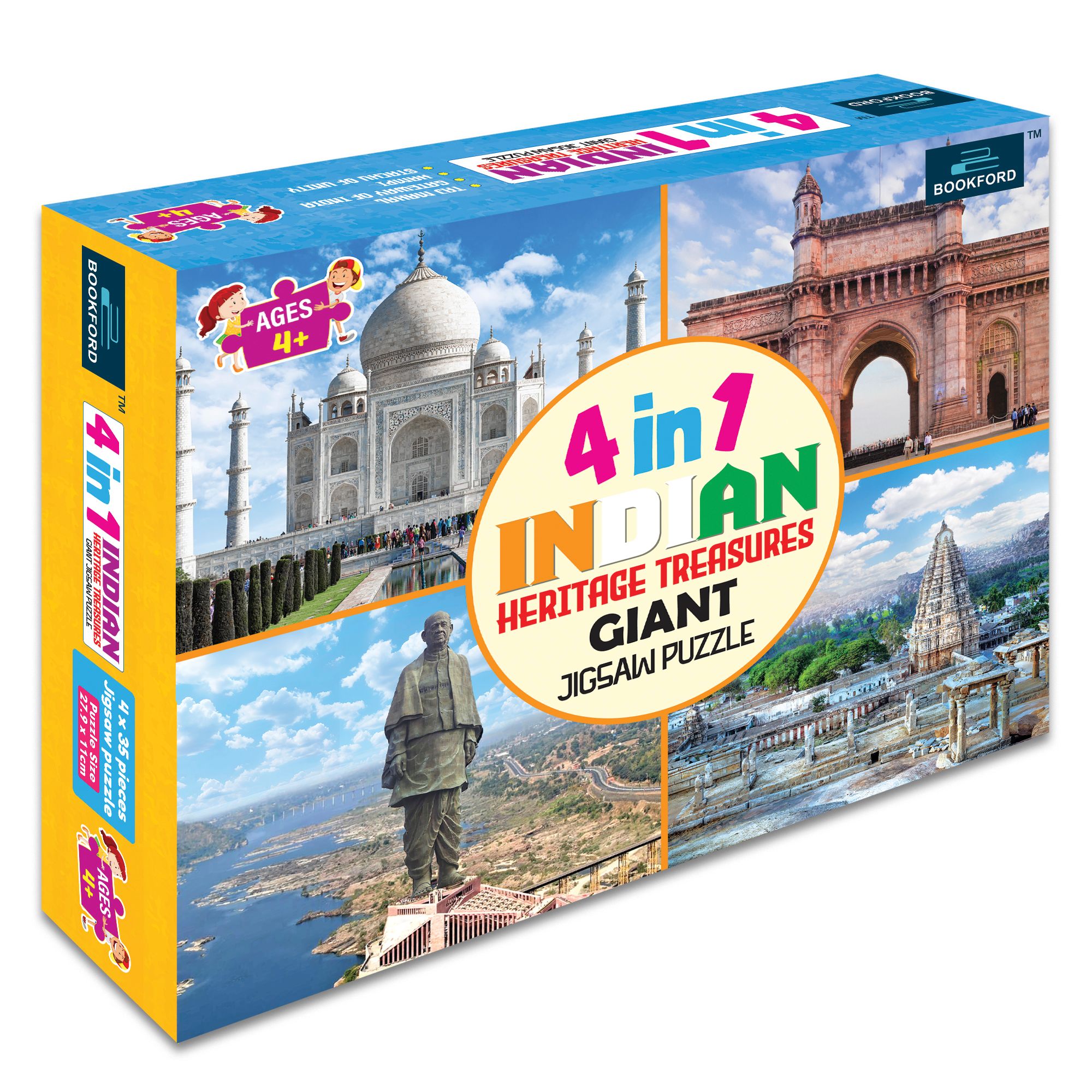  4 In 1 Indian Heritage Tresures Giant Jigsaw  Jigsaw Puzzle - 140 Pieces