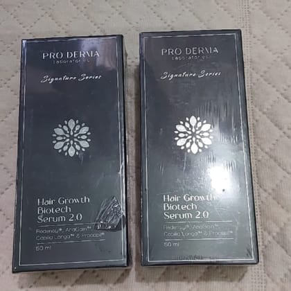 Pro Derma Hair Growth Serum Pack of 2 Advanced Hair Regrowth Formula for Fuller, Thicker, Healthier Hair and Hair Thinning Prevention