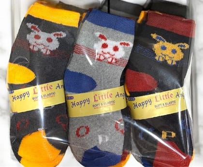 Pack of 3 Kids Cotton Ankle Length Socks - Super Soft & Comfortable