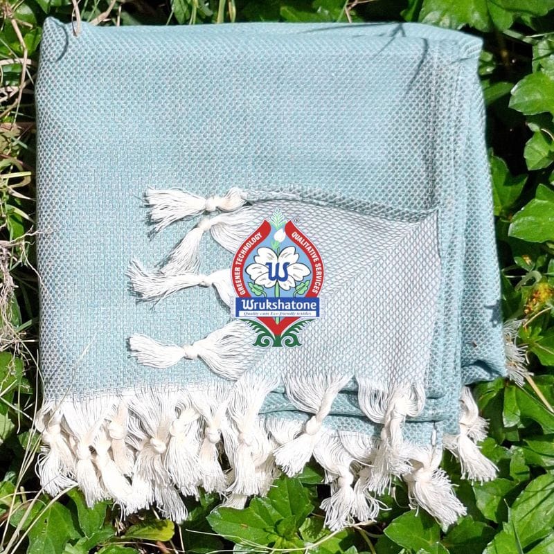 Wrukshatone Natural Dyed Organic Cotton Softy Bath Towel - Wedelia Green