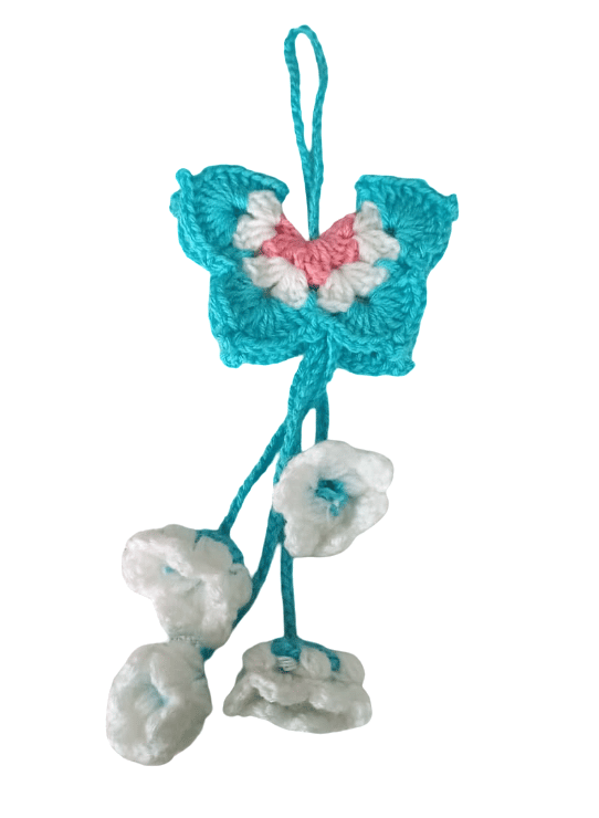 Handmade Crochet Butterfly Charm / Key Chain