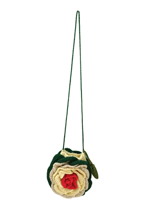 Handmade Crochet Rose Pouch / Mini Sling Bag Handmade Crochet Rose Pouch / Mini Sling Bag