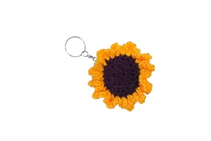 Handwoven Sunflower Keychain