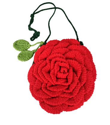 Beautiful Handcrafted Two-Sided Rose Design Bag Beautiful Handcrafted Two-Sided Rose Design Bag