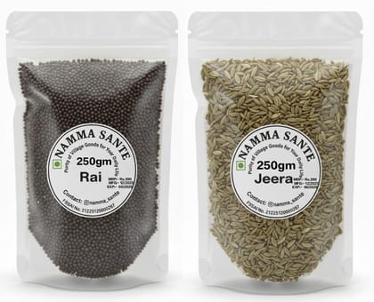 Rai Jeera Combo, Mustard Seeds & Cumin Seeds, Sarson Dana Jeera, Rai 250gm + Jeera 250gm Whole Spices, Tadka Spices Combo 