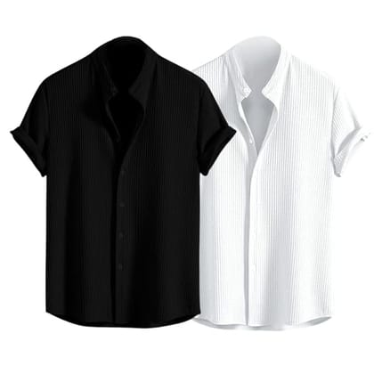 GRECIILOOKS Men's Polycotton Regular Fit Casual Shirt (Pack Of 2)